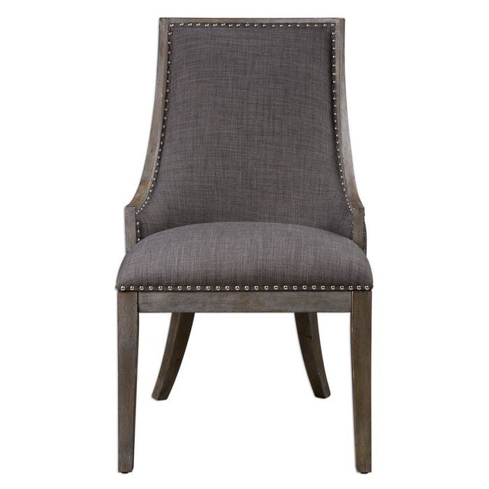 Uttermost Aidrian 39" Linen Accent Chair in Charcoal Gray Uttermost Aidrian 39" Linen Accent Chair in Charcoal Gray