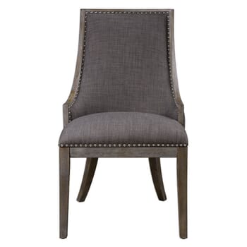 Uttermost Aidrian 39" Linen Accent Chair in Charcoal Gray