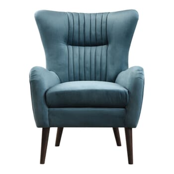 Uttermost Dax 38" Teal Blue Polyester Velvet Accent Chair in Espresso