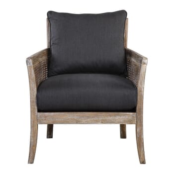 Uttermost Encore 34" Dark Gray Fabric Armchair in Rubbed Sandstone