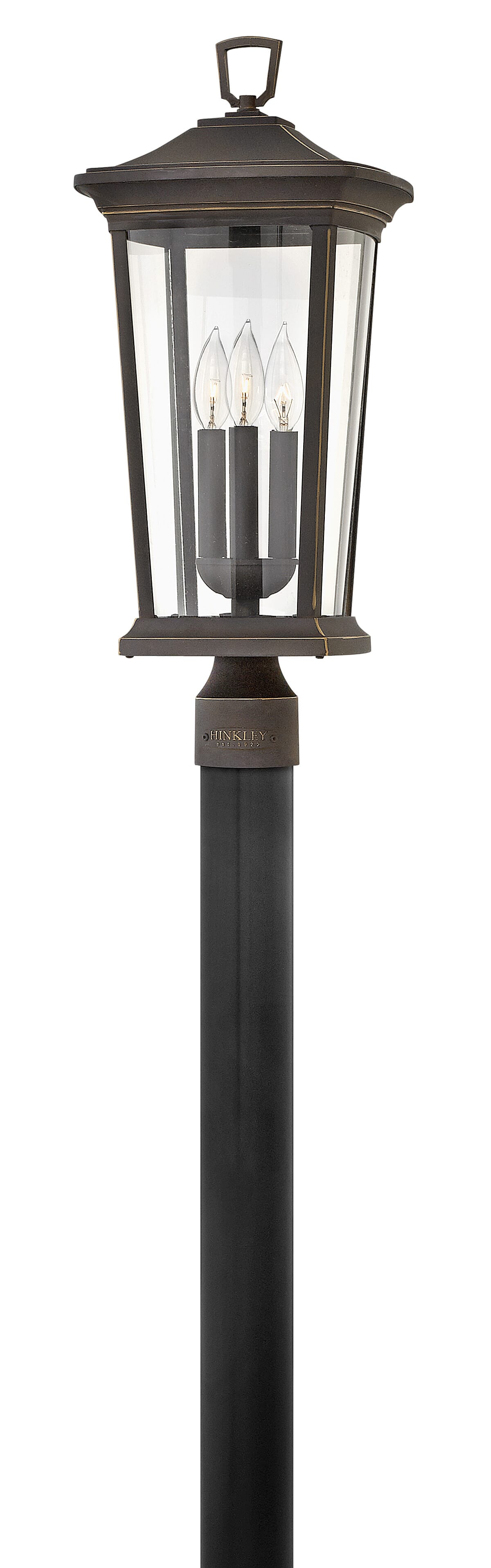 Oil Rubbed Bronze LED Post Top or Pier Mount Lantern from the Bromley Collection