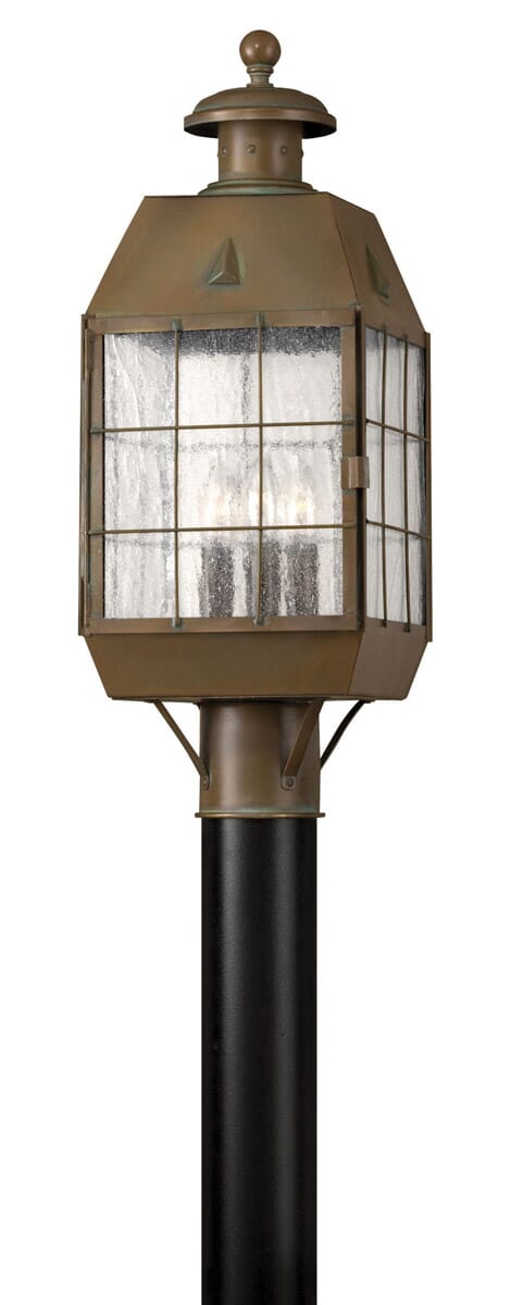 Nantucket 3-Light Outdoor Light In Aged Brass