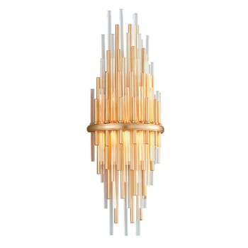 Corbett Theory Wall Sconce in Gold Leaf With Polished Stainless