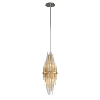 Corbett Theory 2-Light Pendant Light in Gold Leaf With Polished Stainless