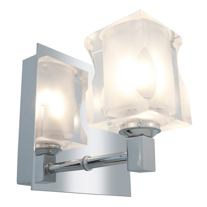 Access Lighting Glas_e Square Crystal Wall & Bathroom Vanity Light in Chrome Access Lighting Glas_e Square Crystal Wall & Bathroom Vanity Light in Chrome