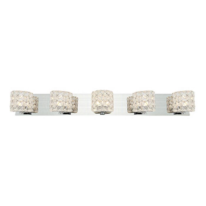 Access Prizm 5-Light 5" Bathroom Vanity Light in Chrome Access Prizm 5-Light 5" Bathroom Vanity Light in Chrome