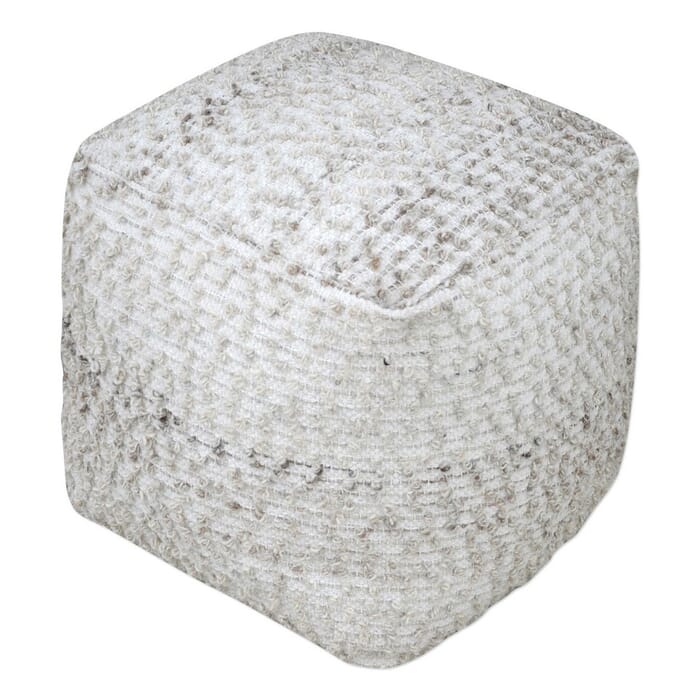 Uttermost Valda 18" Textured Wool Pouf Ottoman in Neutral Beige/Gray Uttermost Valda 18" Textured Wool Pouf Ottoman in Neutral Beige/Gray