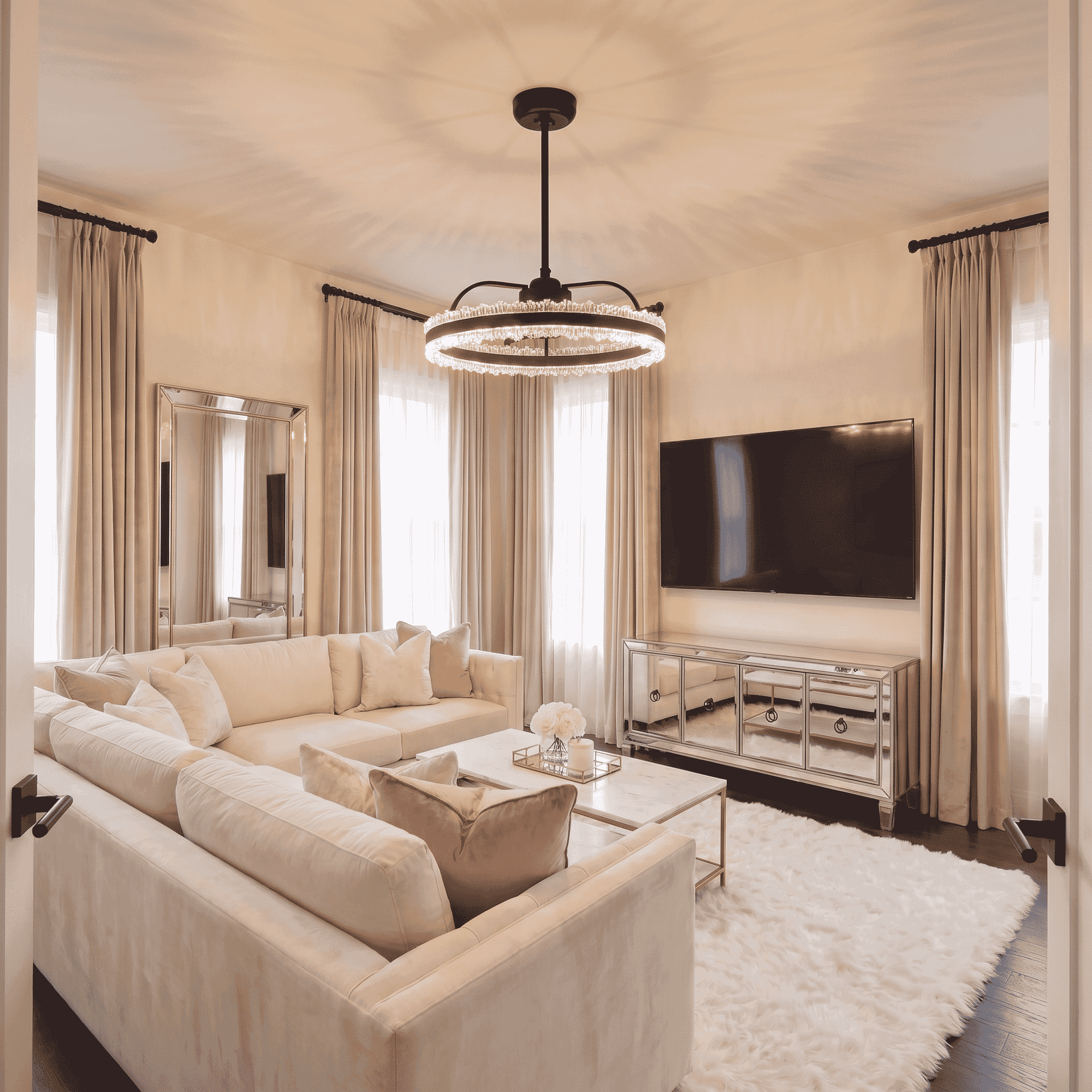 Matte Black LED Fandelier from the Corona Collection