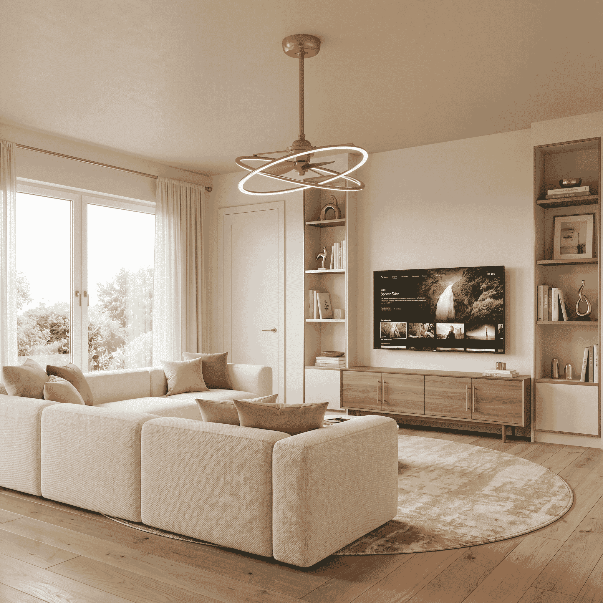 Warm Brass LED Fandelier from the Dorado Collection