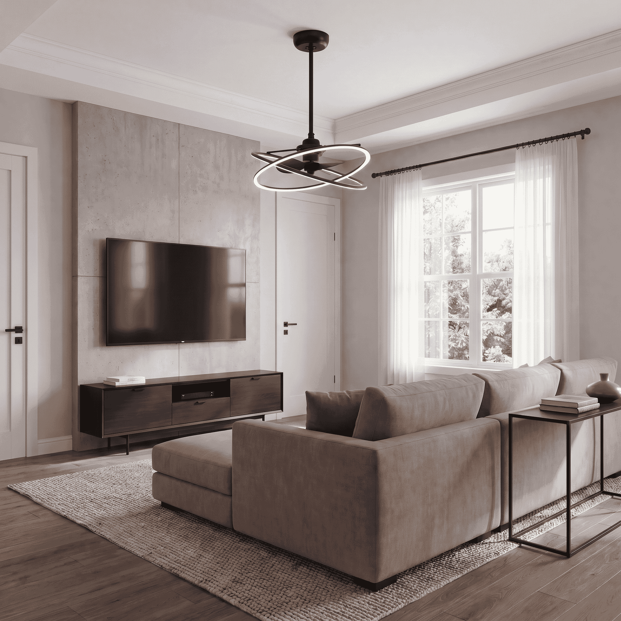 Matte Black LED Fandelier from the Dorado Collection