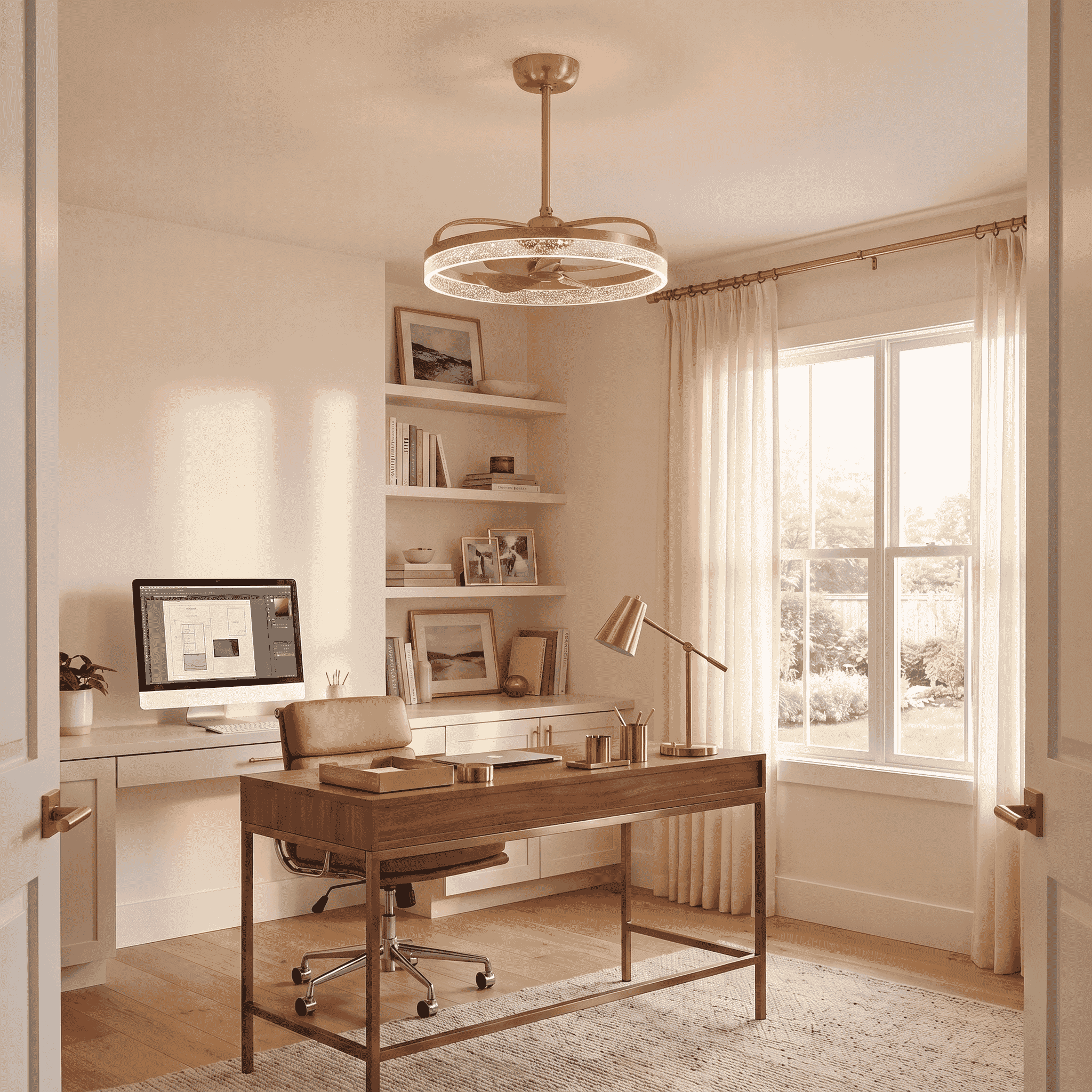 Warm Brass LED Fandelier from the Lyria Collection