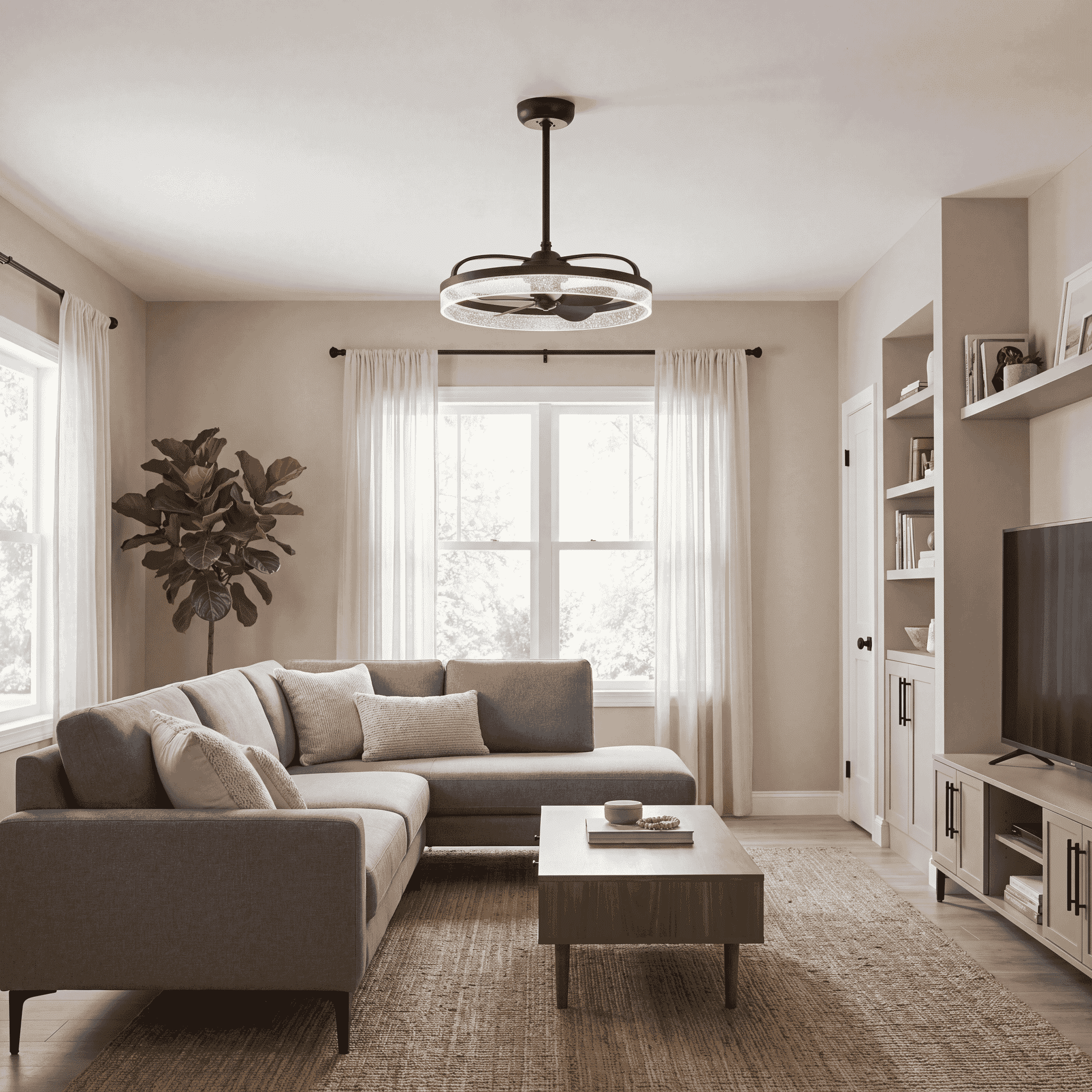 Matte Black LED Fandelier from the Lyria Collection