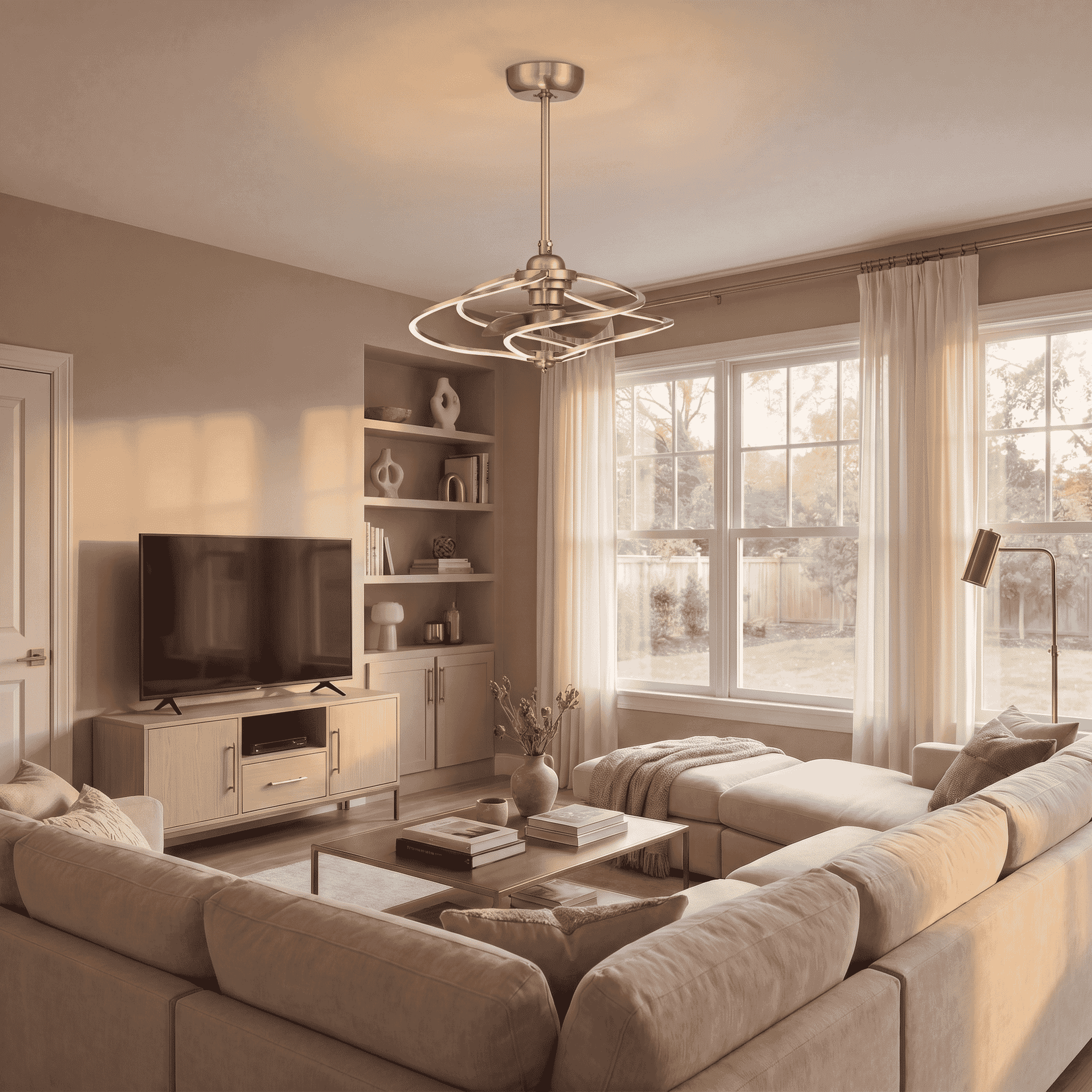 Warm Brass LED Fandelier from the Hydra Collection