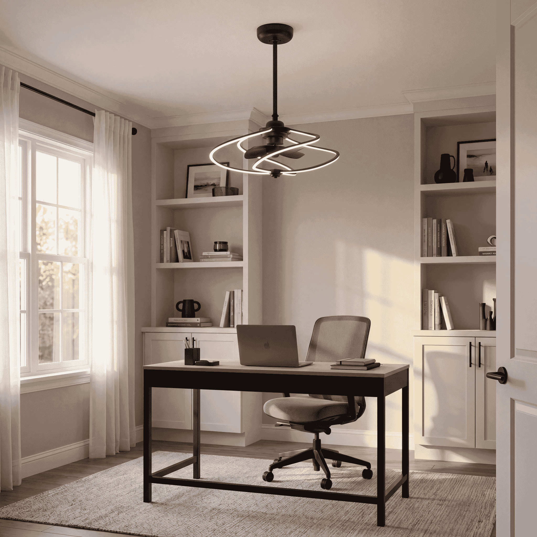 Matte Black LED Fandelier from the Hydra Collection