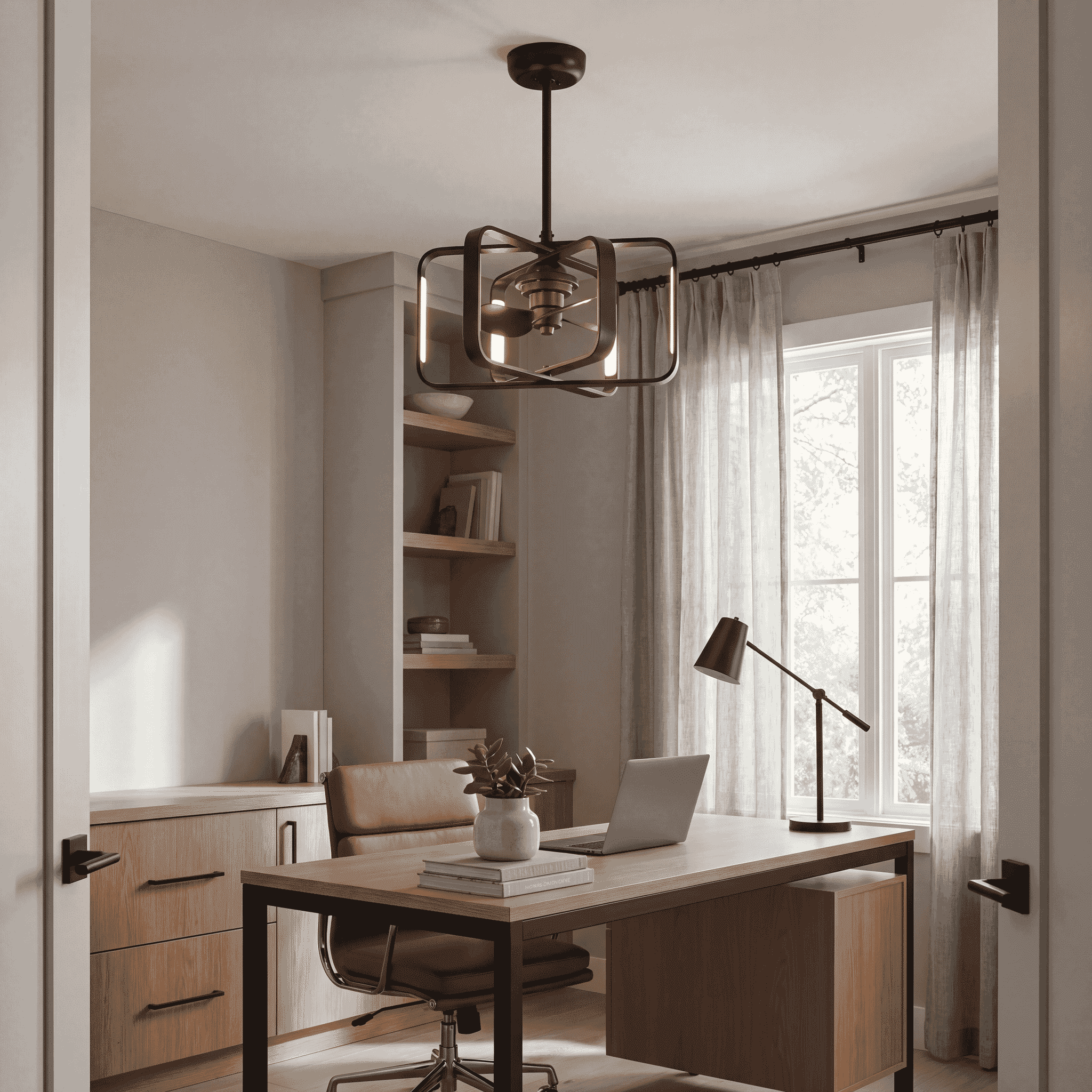 Matte Black LED Fandelier from the Lynx Collection