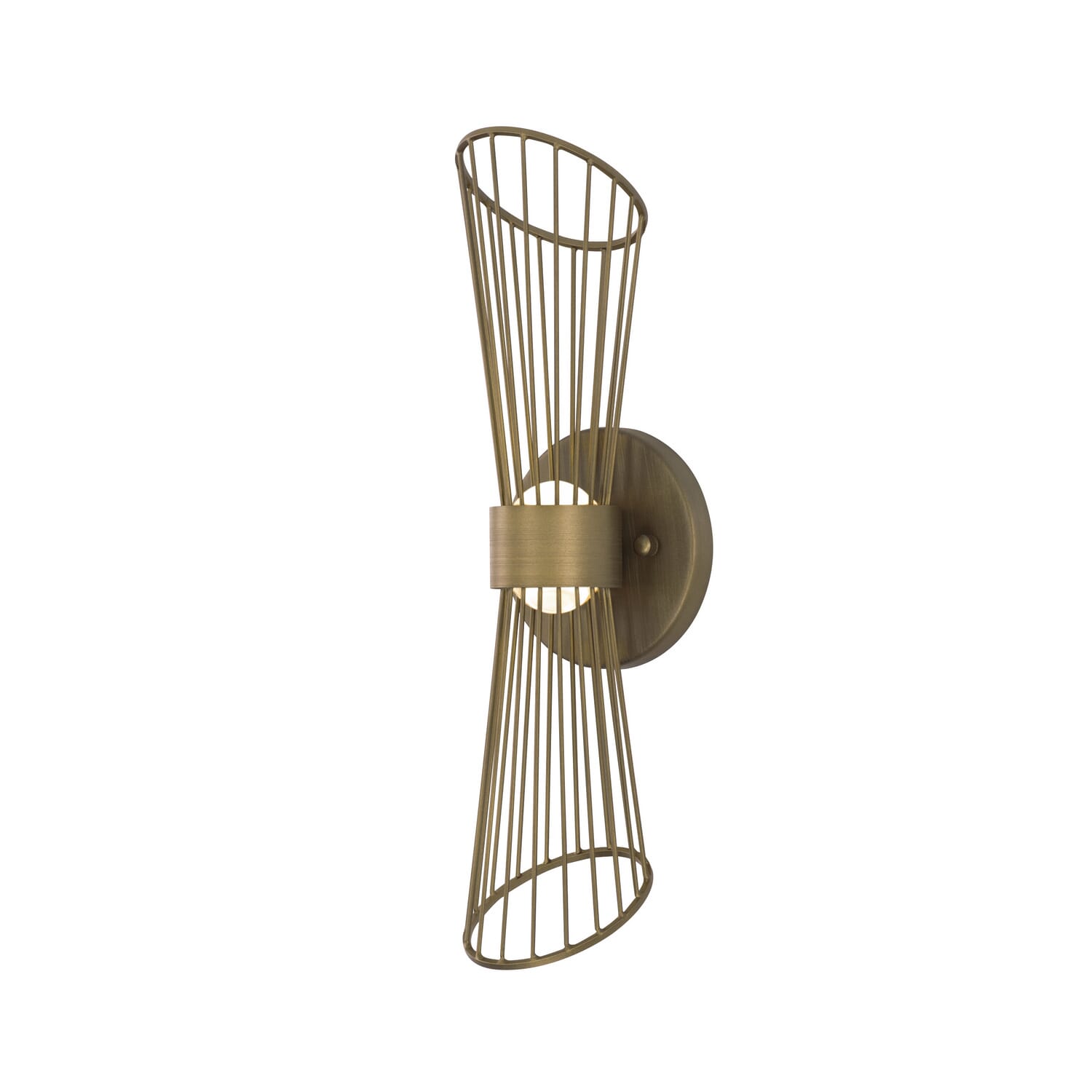Natural Aged Brass LED Wall Sconce from the Zeta Collection