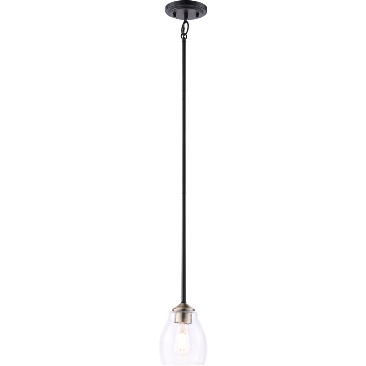 Winsley Pendant Light in Coal and Stained Brass