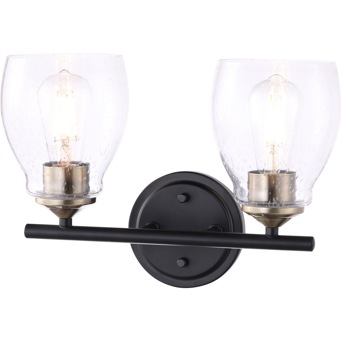 Winsley 2-Light Bathroom Vanity Light in Coal and Stained Brass