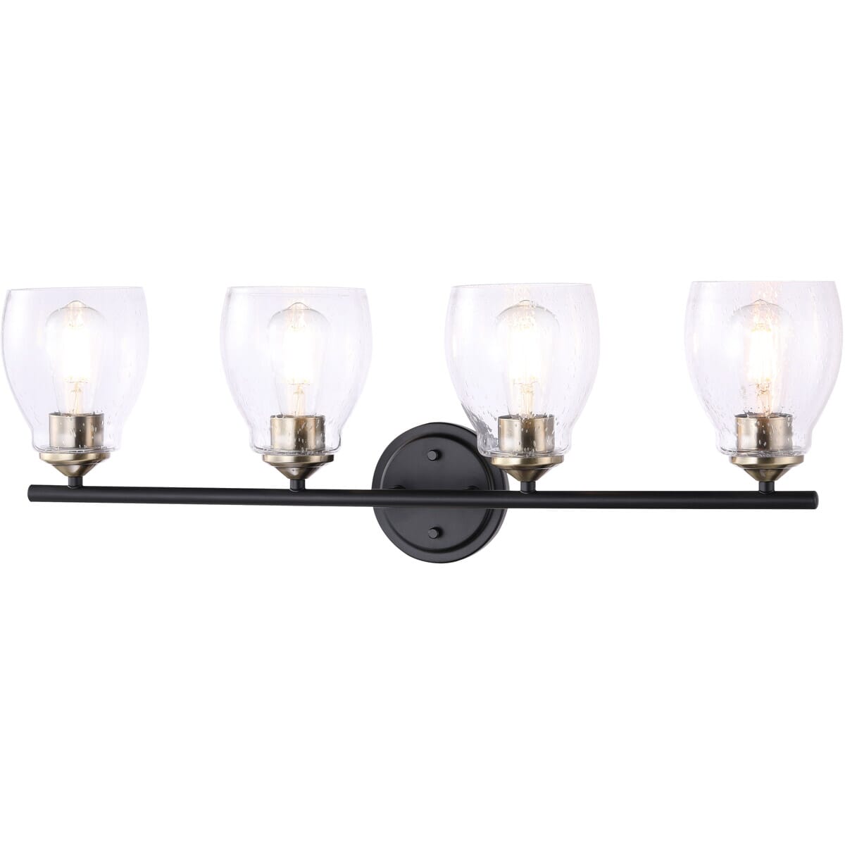 Winsley 4-Light Bathroom Vanity Light in Coal and Stained Brass