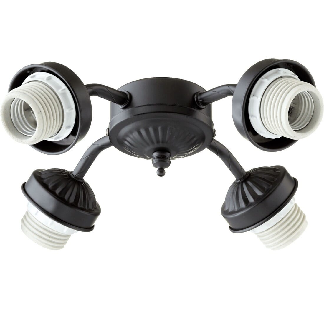 Quorum  4-Light 10"" Ceiling Fan Light Kit in Matte Black -  Quorum International, 2444-8059