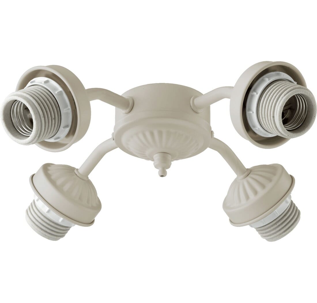 Quorum Â 4-Light 10" Ceiling Fan Light Kit in Antique White