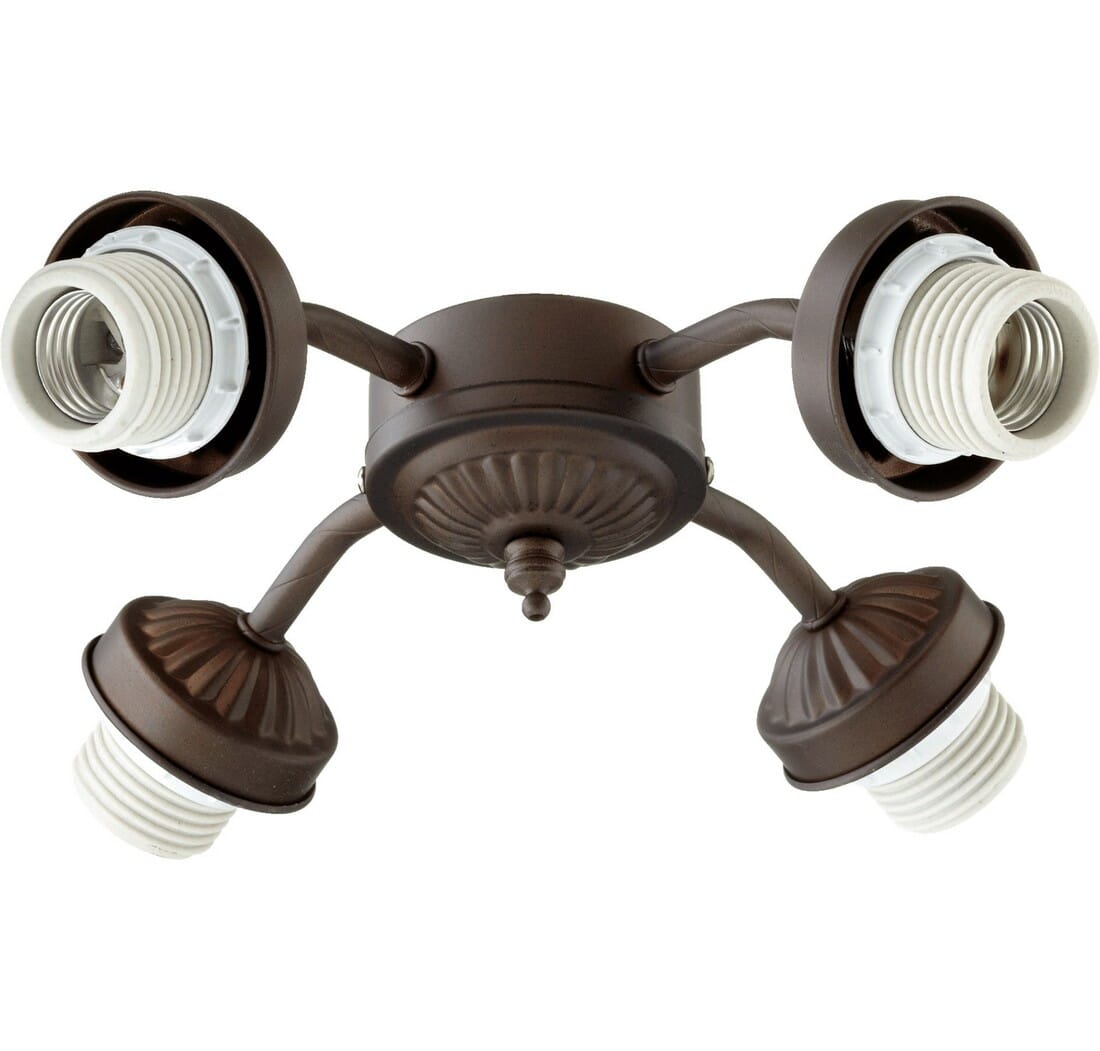 Quorum Â 4-Light 10" Ceiling Fan Light Kit in Oiled Bronze