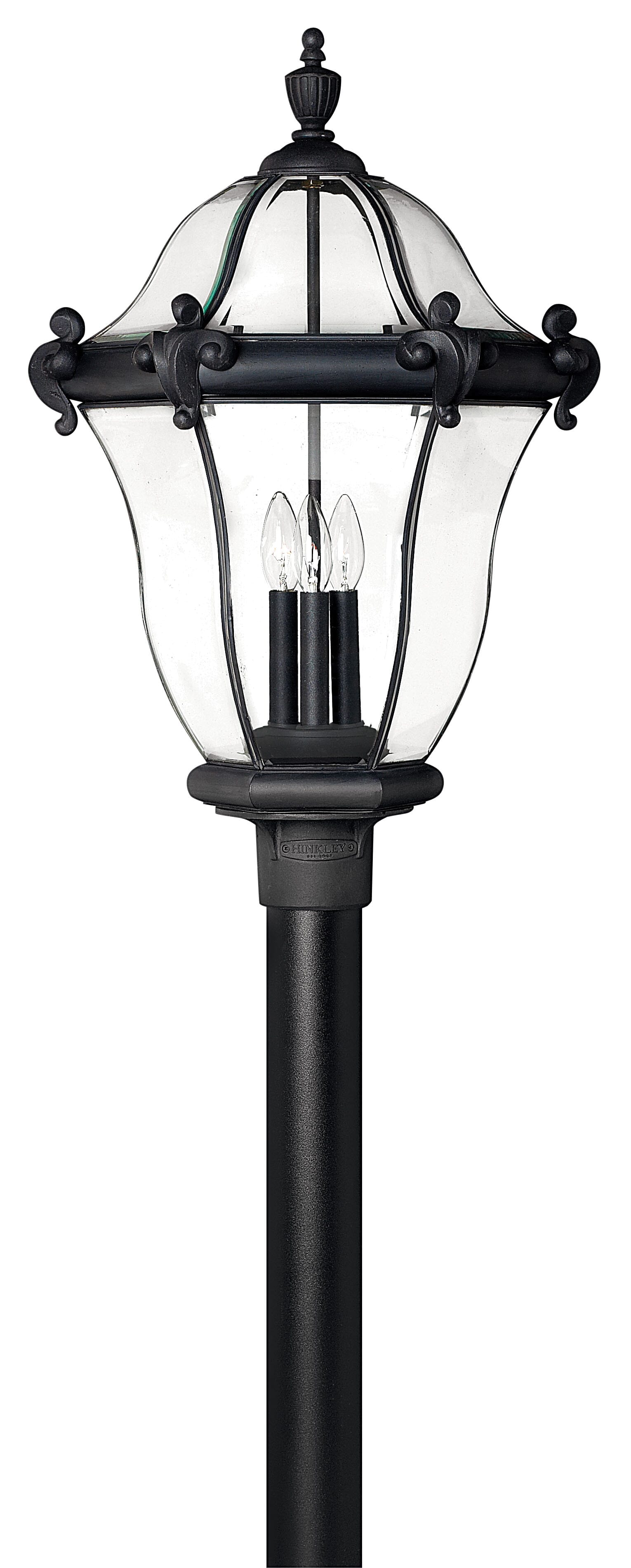Museum Black LED Post Top  Pier Mount from the San Clemente Collection