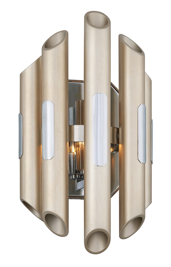 Corbett Arpeggio Wall Sconce in Antique Silver Leaf Stainless