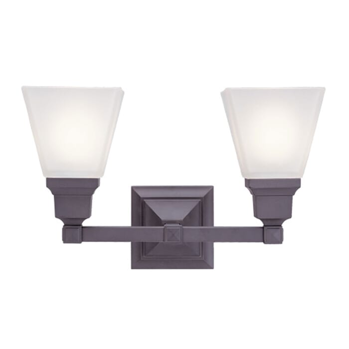 Mission 2-Light Bathroom Vanity Light in Bronze Mission 2-Light Bathroom Vanity Light in Bronze