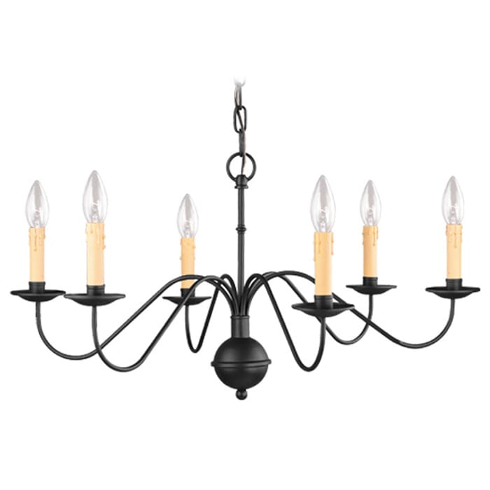 Heritage 6-Light Chandelier in Black Heritage 6-Light Chandelier in Black