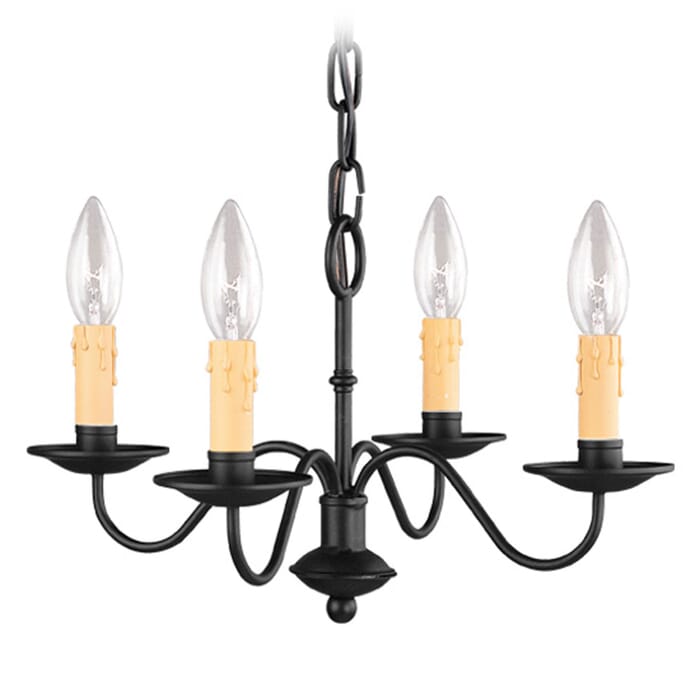 Heritage 4-Light Mini Chandelier in Black Heritage 4-Light Mini Chandelier in Black