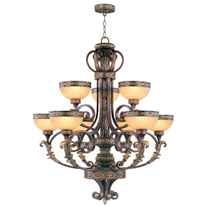 Seville 9-Light Chandelier in Palacial Bronze w with Gildeds Seville 9-Light Chandelier in Palacial Bronze w with Gildeds