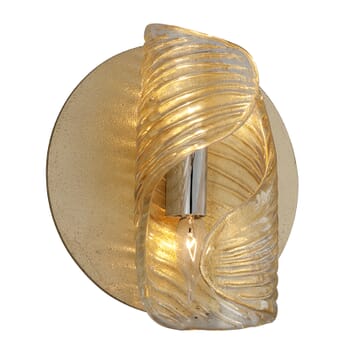 Corbett Flaunt 2-Light Wall Sconce in Gold Leaf With Polished Stainless