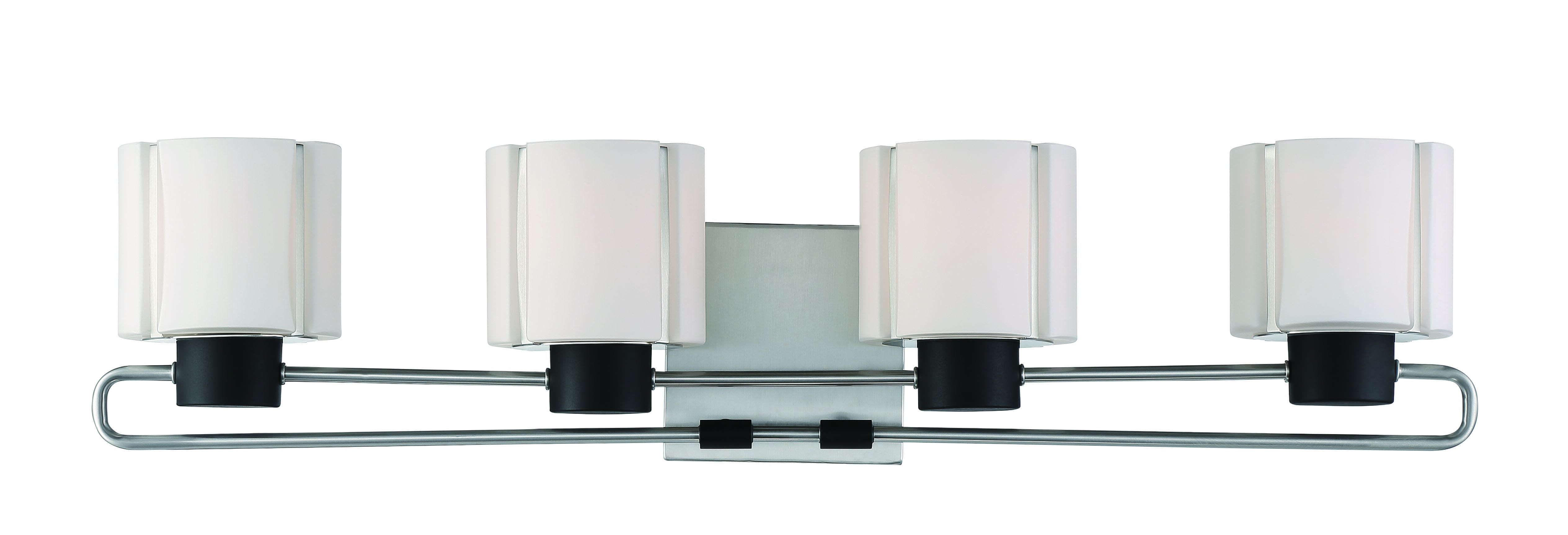 Waverly Plaza Bath 4-Light Bathroom Vanity Light in Coal with Brushed Nickel