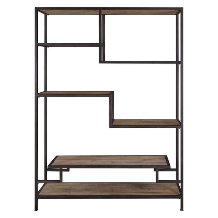 Uttermost Sherwin 80" 6-Shelf Etagere in Aged Black Uttermost Sherwin 80" 6-Shelf Etagere in Aged Black