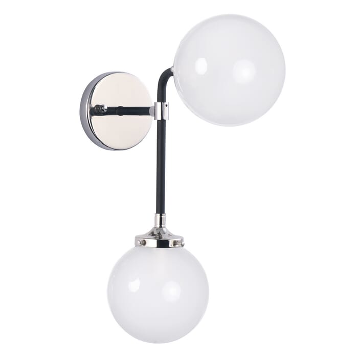 Maxim Atom 18.25" 2-Light Wall Sconce in Black and Polished Nickel Maxim Atom 18.25" 2-Light Wall Sconce in Black and Polished Nickel