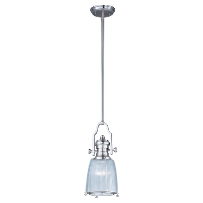 Maxim Lighting Hi Bay 9" Clear Hyalophane Pendant in Satin Nickel Maxim Lighting Hi Bay 9" Clear Hyalophane Pendant in Satin Nickel