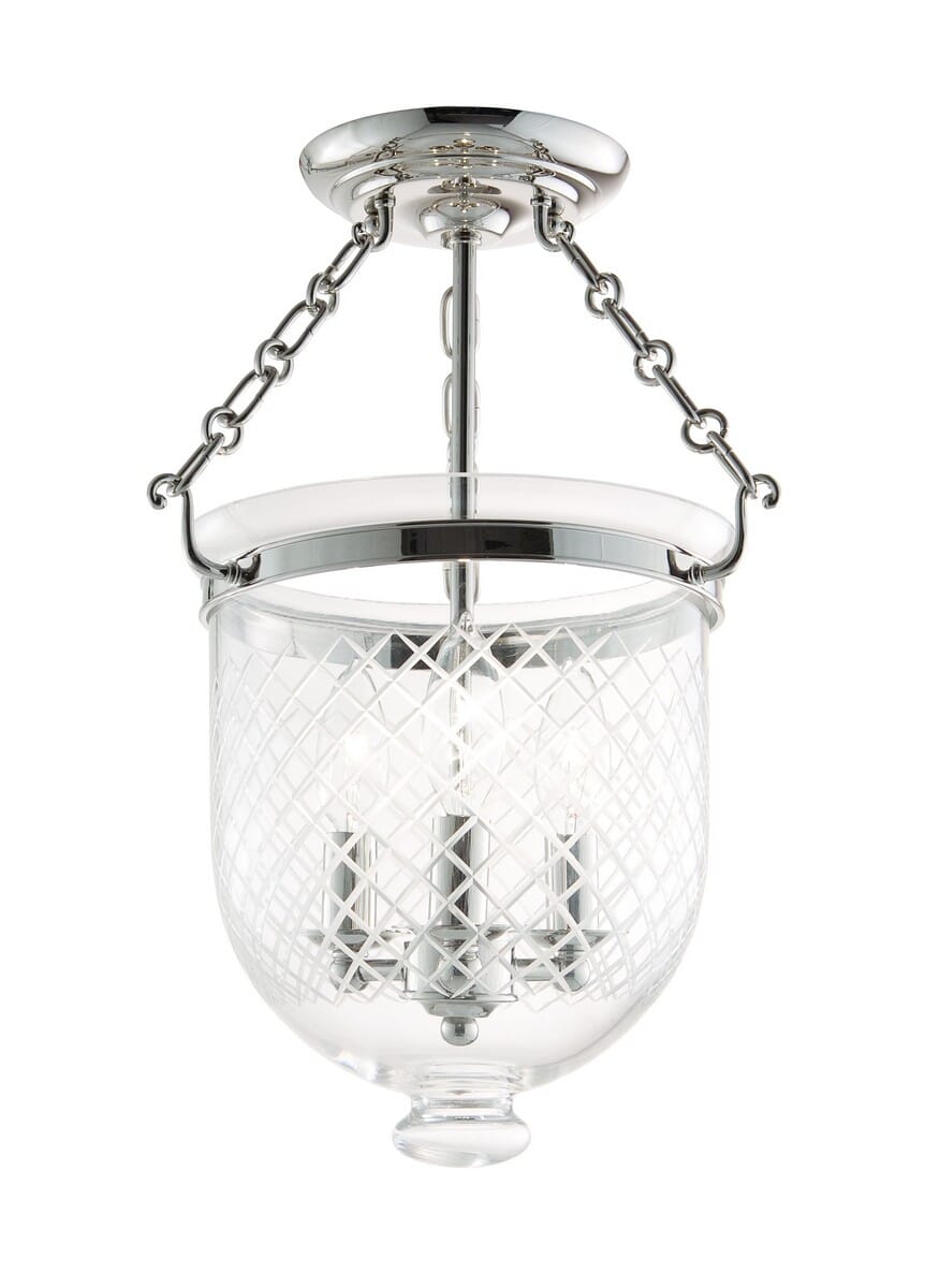 Hudson Valley Hampton Ceiling Light in Polished Nickel