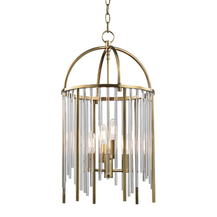 Hudson Valley Lewis 4-Light 24" Pendant Light in Aged Brass Hudson Valley Lewis 4-Light 24" Pendant Light in Aged Brass