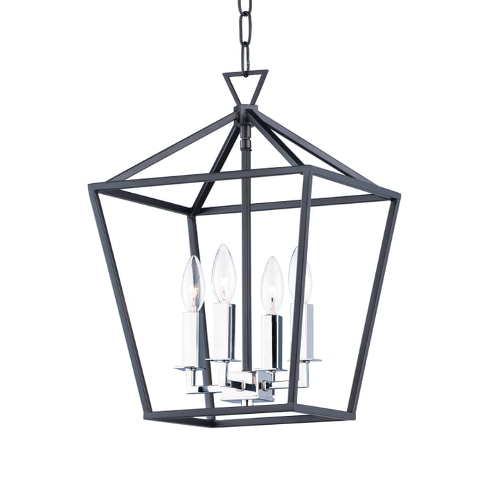 Maxim Abode 4-Light Transitional Chandelier in Textured Black and Polished Nickel Maxim Abode 4-Light Transitional Chandelier in Textured Black and Polished Nickel