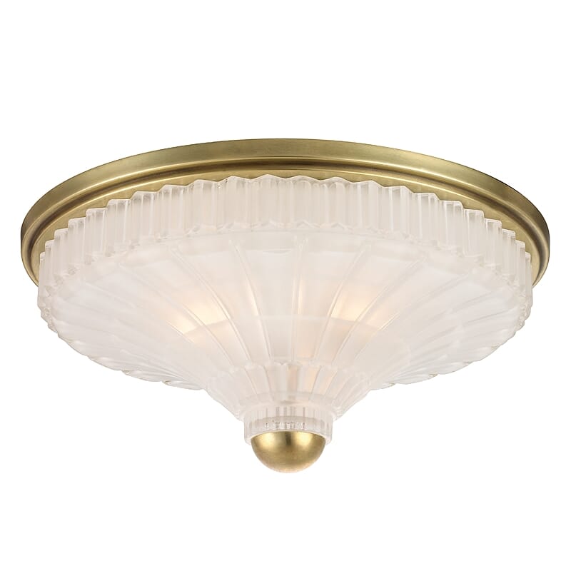 Paris 3-Light 17" Ceiling Light in Aged Brass