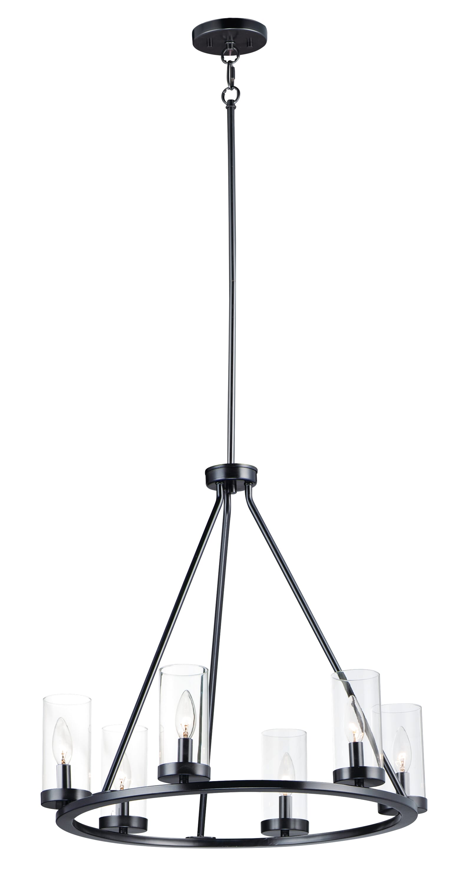 Maxim Sentinel 6-Light 24" Transitional Chandelier in Black