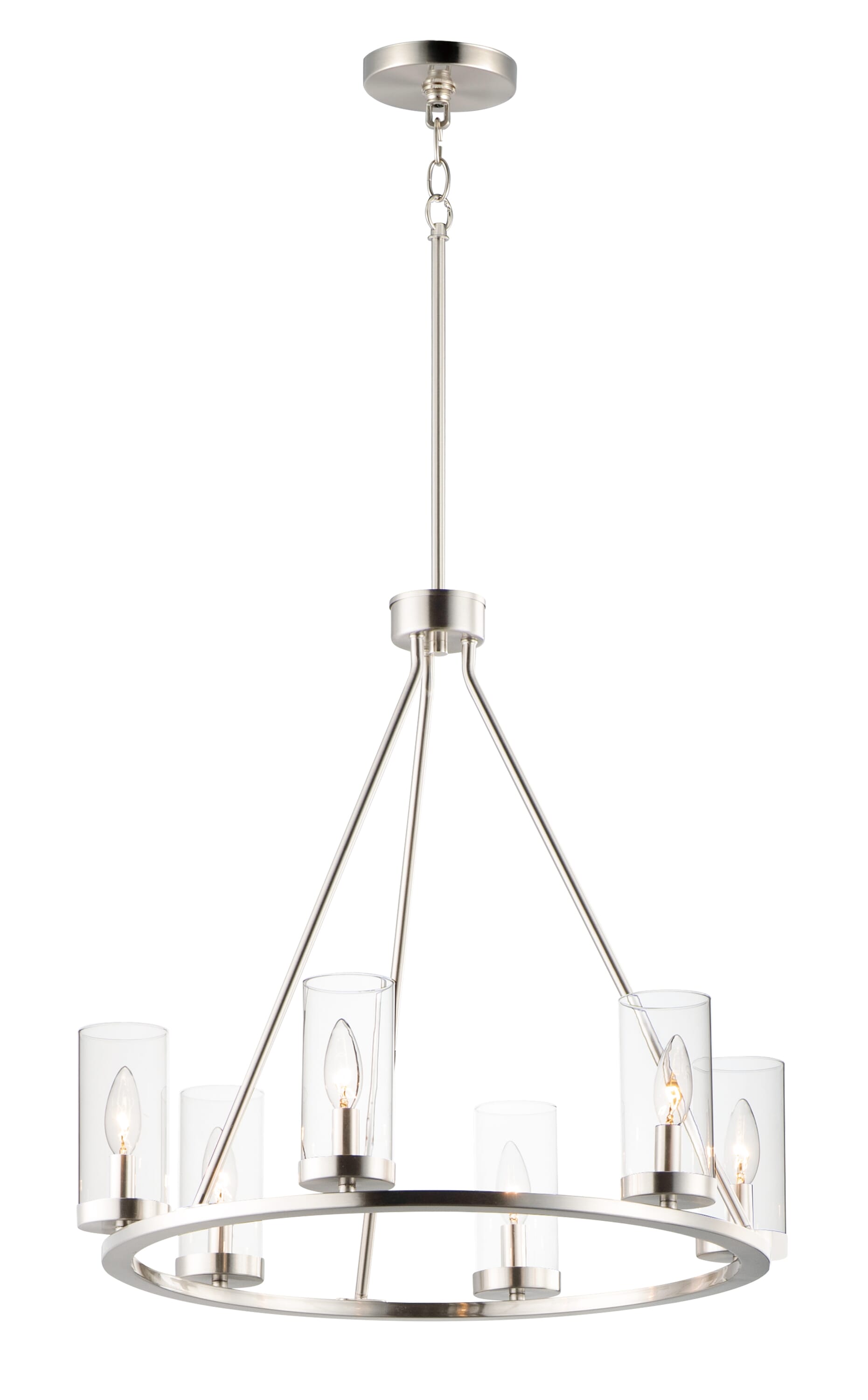 Maxim Sentinel 6-Light 24" Transitional Chandelier in Satin Nickel