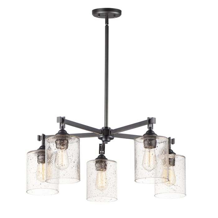 Maxim Stonehenge 5-Light Transitional Chandelier in Bronze Maxim Stonehenge 5-Light Transitional Chandelier in Bronze