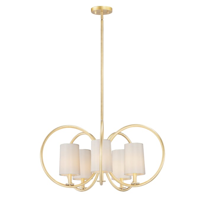 Maxim Meridian 5-Light Transitional Chandelier in Natural Aged Brass Maxim Meridian 5-Light Transitional Chandelier in Natural Aged Brass