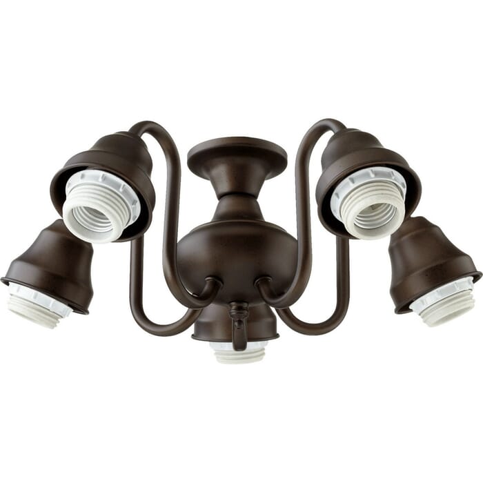 Quorum 5-Light 14" Ceiling Fan Light Kit in Oiled Bronze Quorum 5-Light 14" Ceiling Fan Light Kit in Oiled Bronze