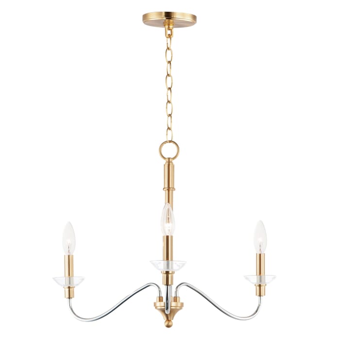 Clarion 3-Light Pendant in Polished Chrome with Satin Brass Clarion 3-Light Pendant in Polished Chrome with Satin Brass