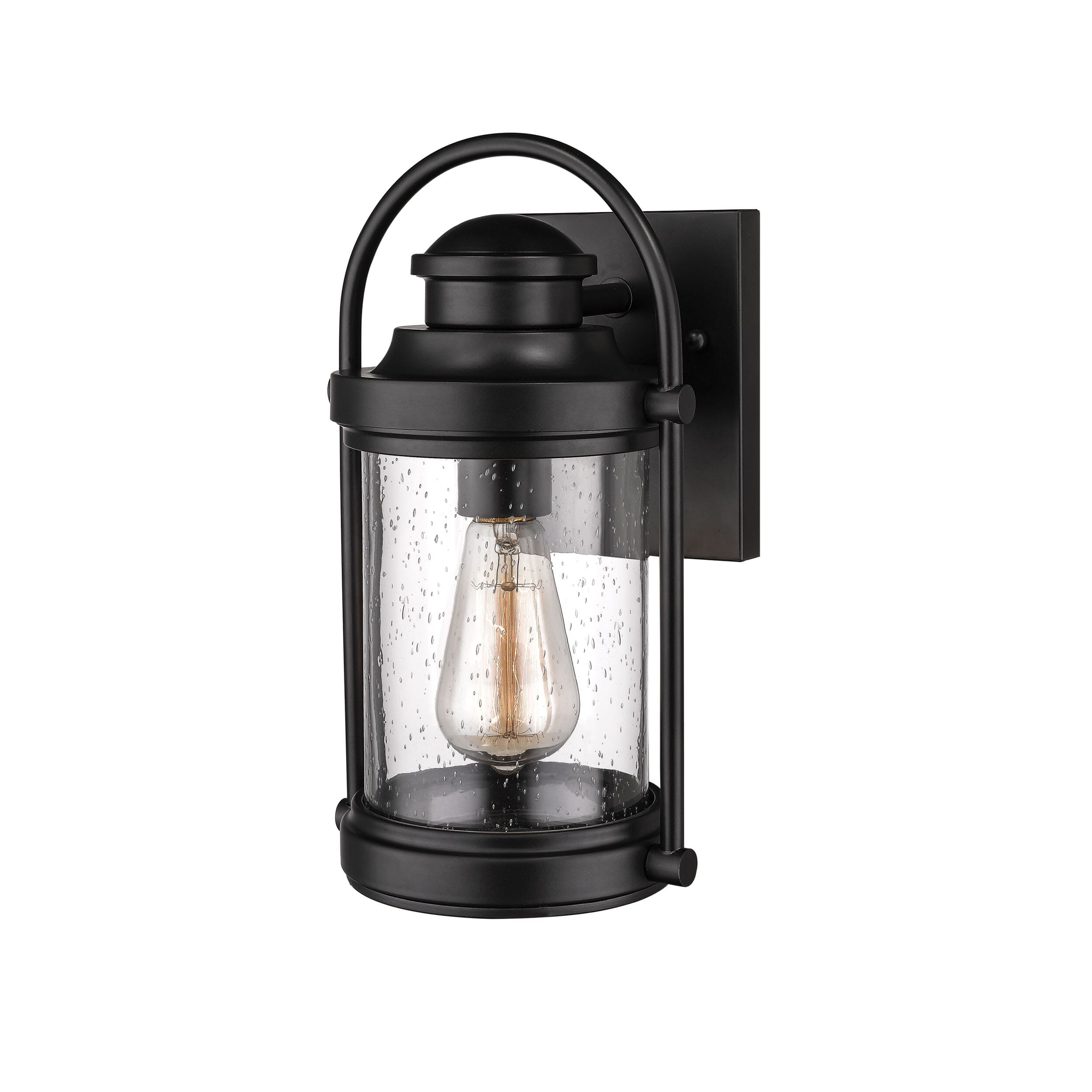 1-Light Outdoor Wall Lantern in Powder Coat Black