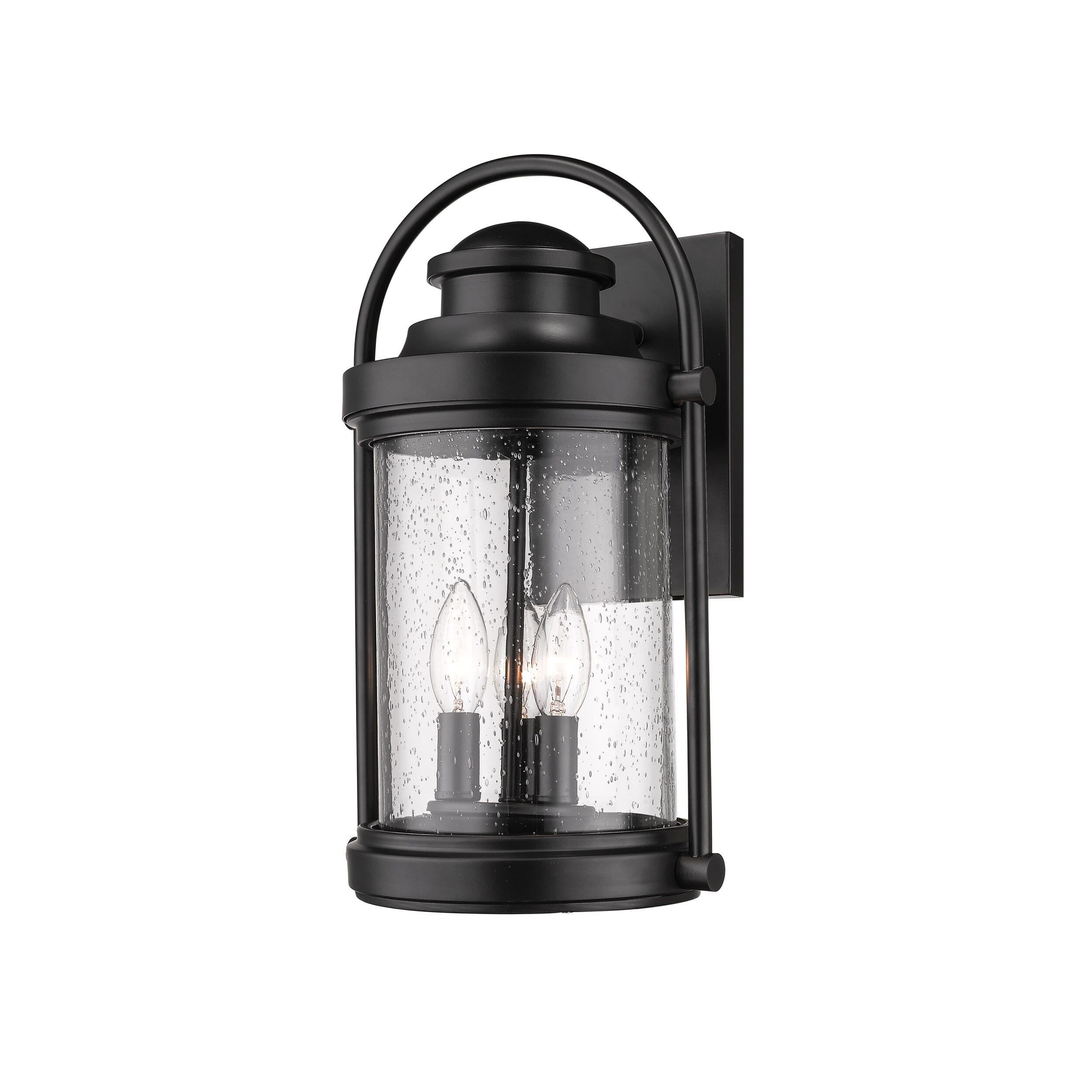 3-Light Outdoor Wall Lantern in Powder Coat Black