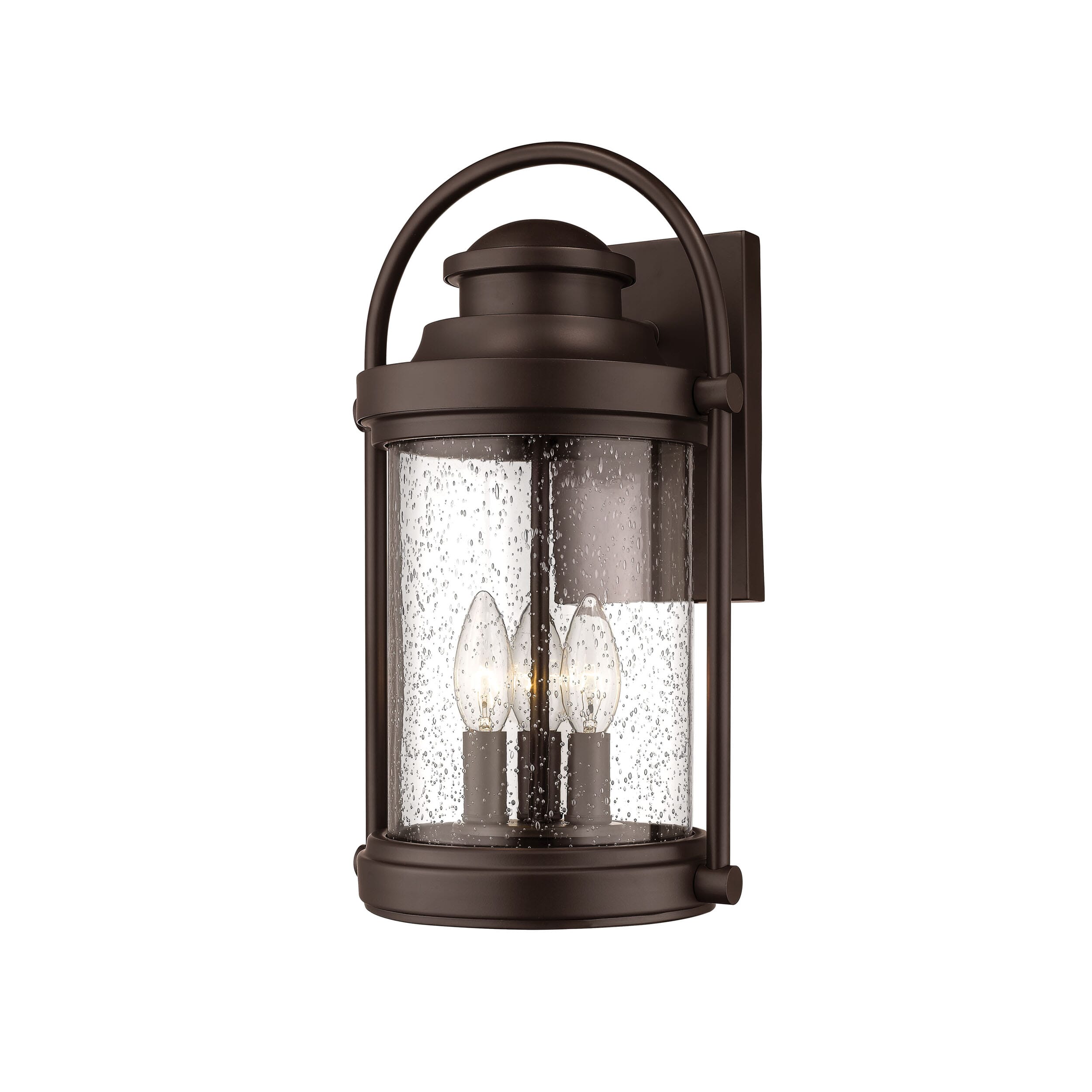 3-Light Outdoor Wall Lantern in Powder Coat Bronze